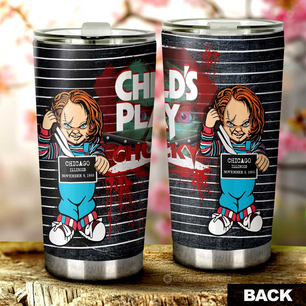 Chucky In The Child's Play Series Tumbler Cup Custom Horror Characters Car Interior Accessories