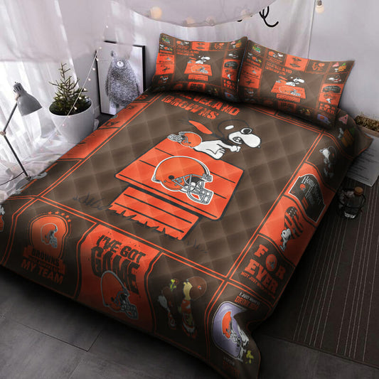 NFL Cleveland Browns Snoopy Orange Bedding Set