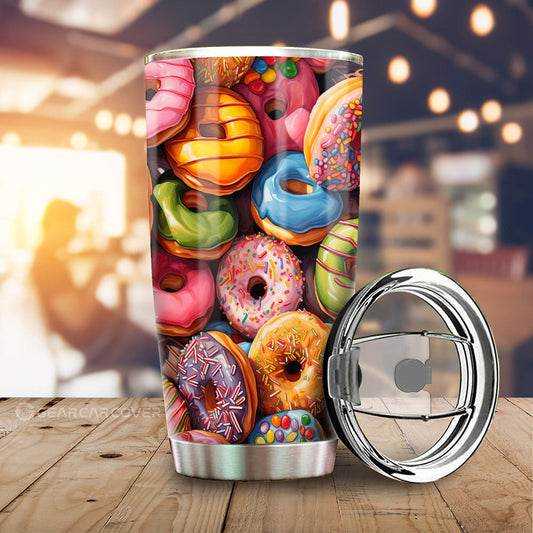 Colorful Mixed Donuts Tumbler Cup Custom Girly Pattern Car Accessories