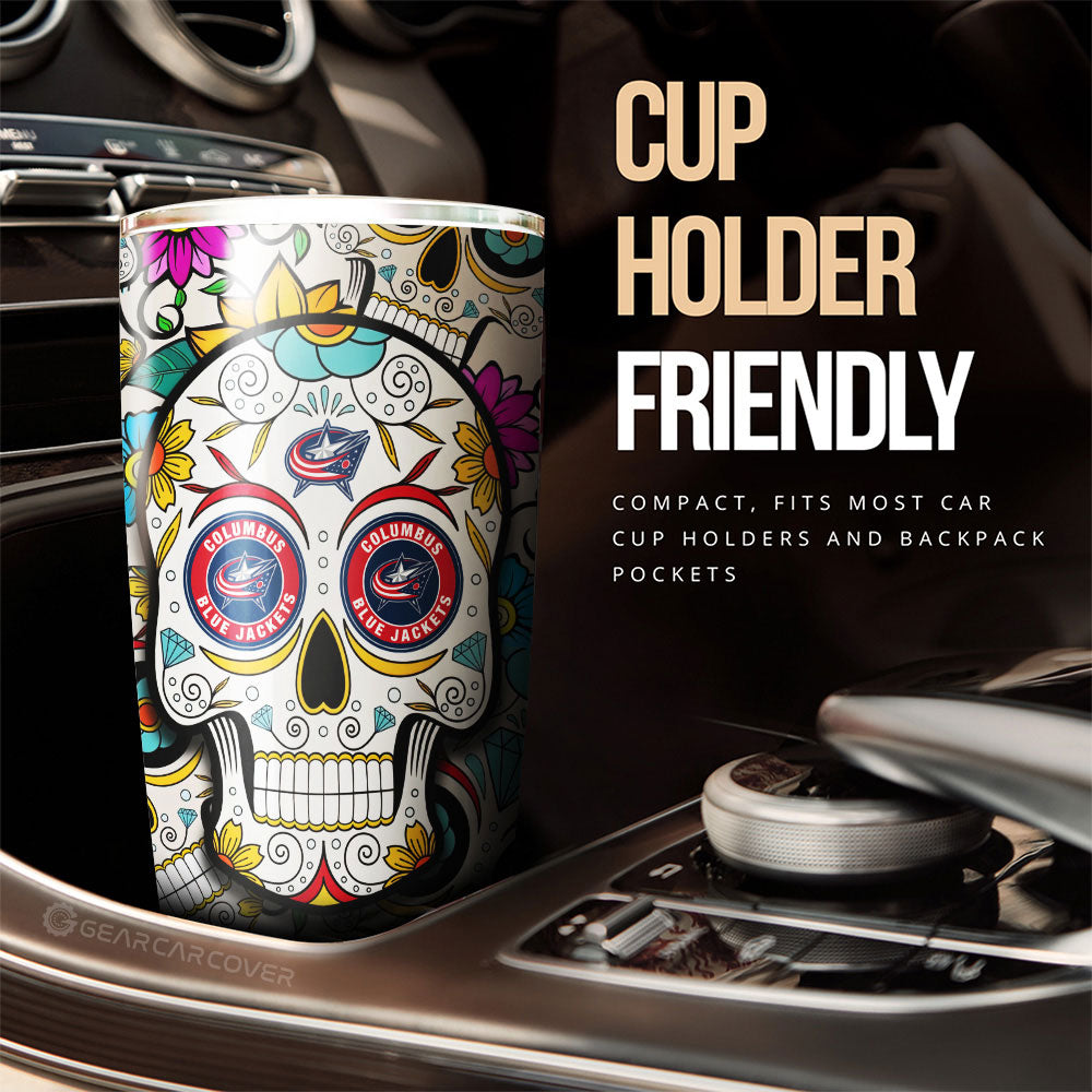 Columbus Blue Jackets Tumbler Cup Custom Sugar Skull Car Accessories