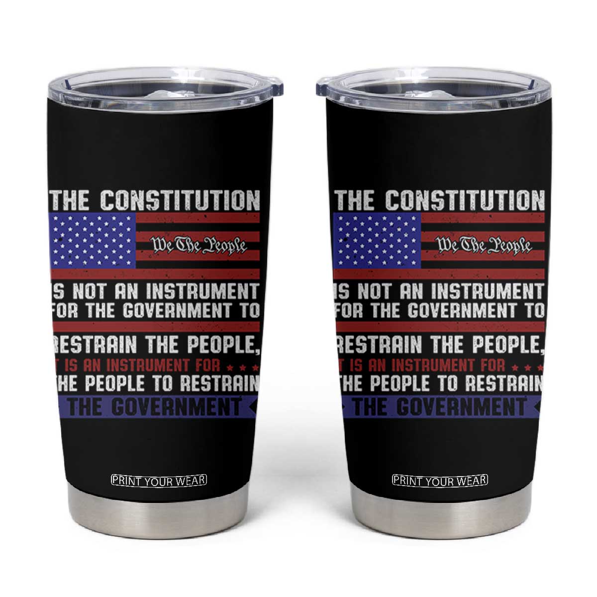 Constitution Liberty American Patriotic Tumbler Cup We The People US Flag TS02