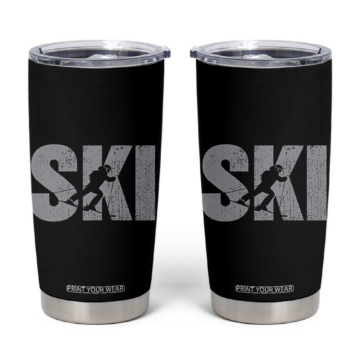 Cool Distressed Skiing Tumbler Cup for Skiers TS10