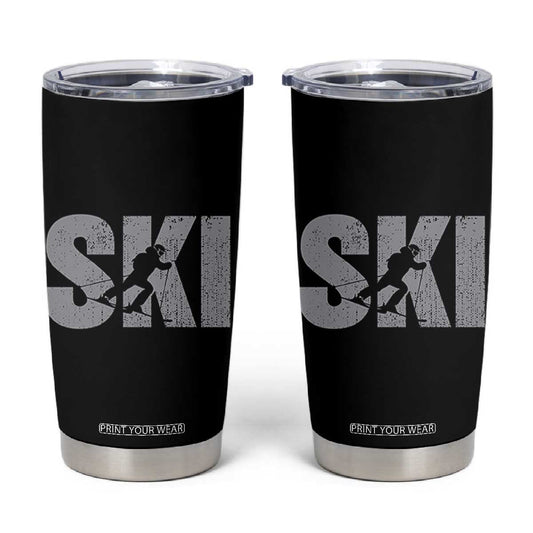 Cool Distressed Skiing Tumbler Cup for Skiers TS10