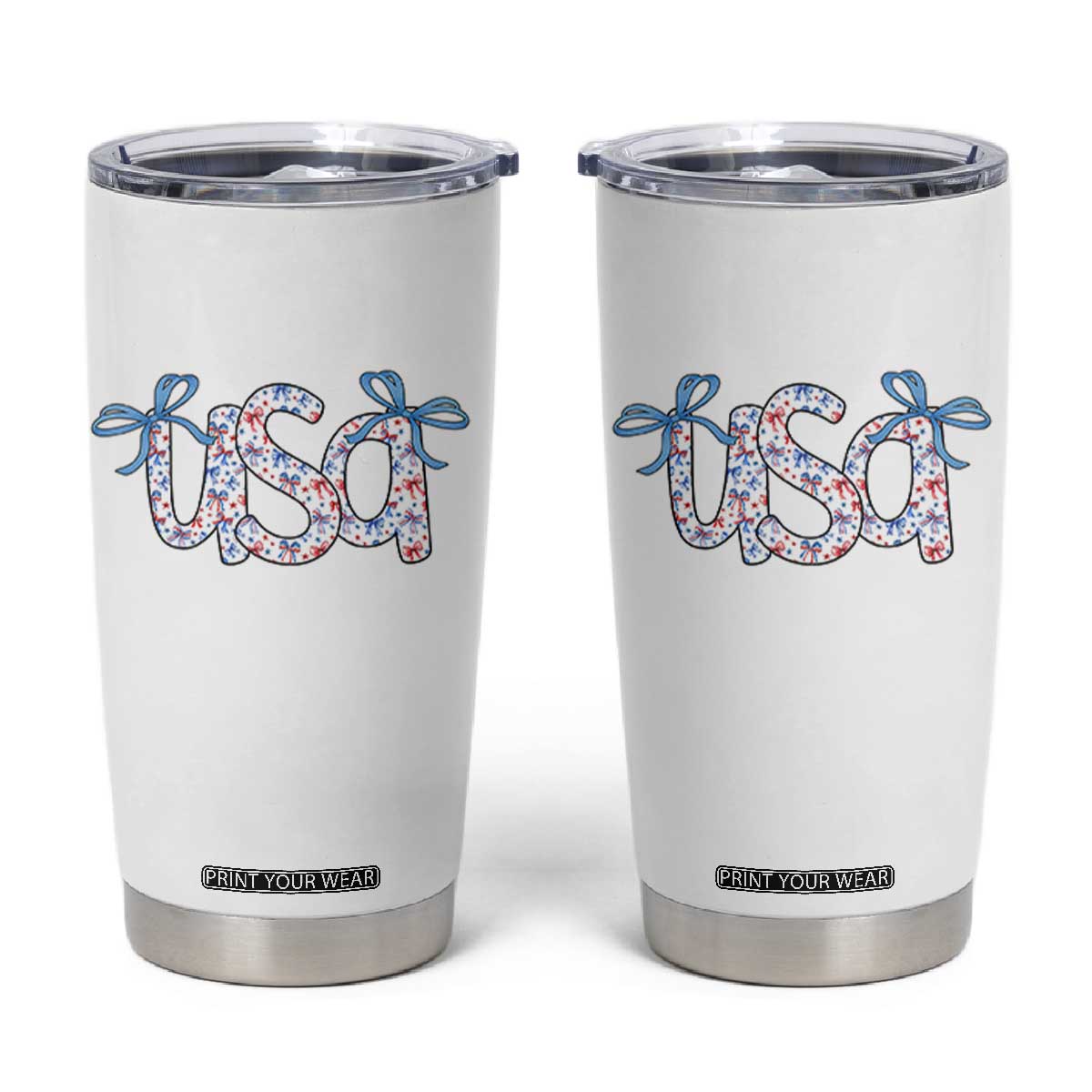 Coquette USA Tumbler Cup Patriotic American Girl 4th of July TS10