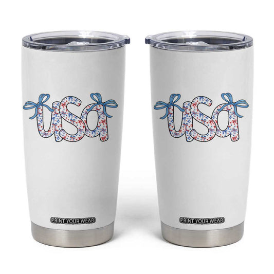 Coquette USA Tumbler Cup Patriotic American Girl 4th of July TS10