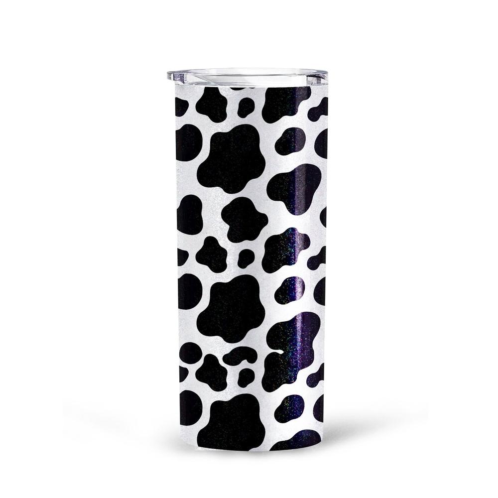 Cow Skin Pattern Custom Tall Glitter Tumbler