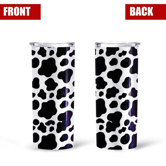 Cow Skin Pattern Custom Tall Glitter Tumbler