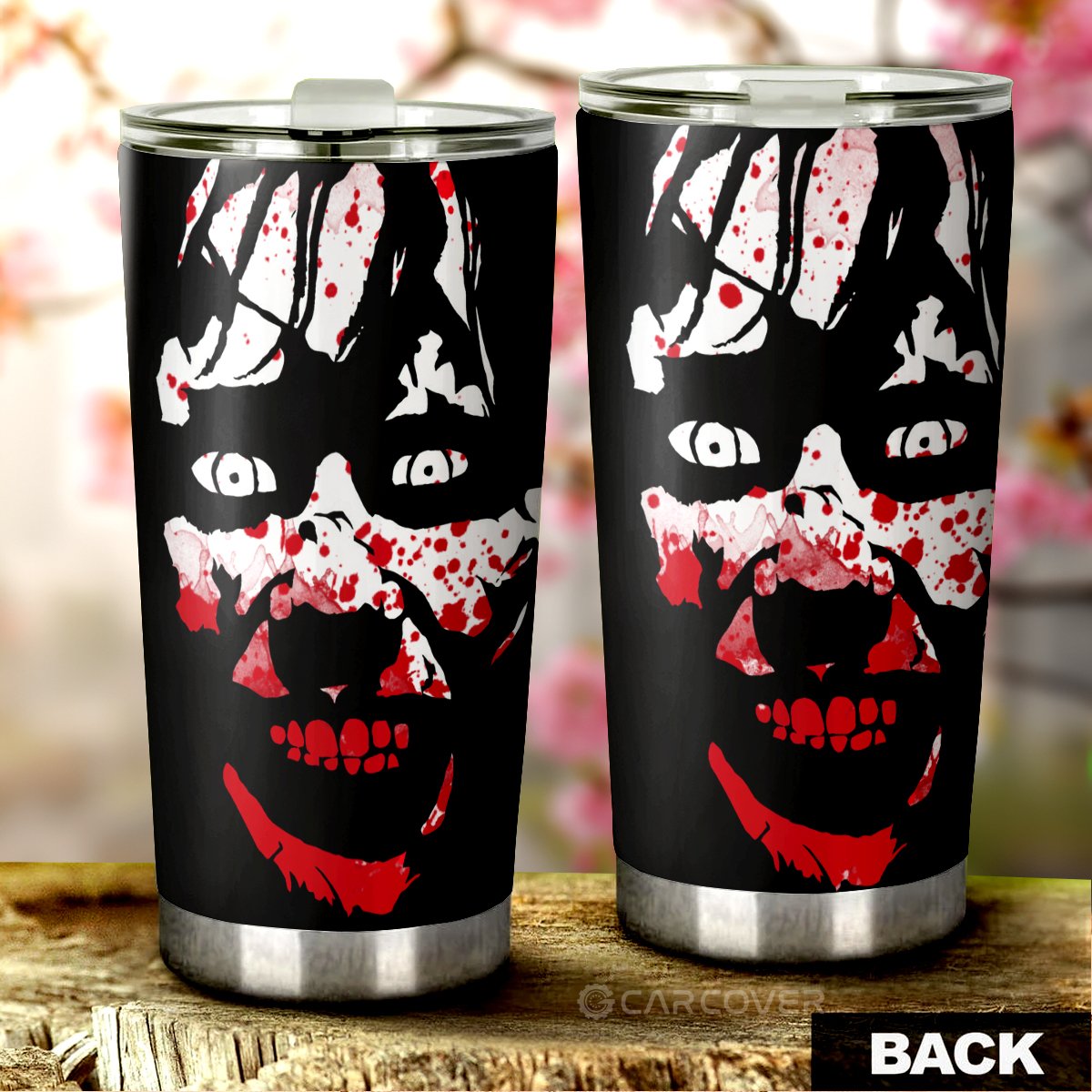 Creepy Face Tumbler Cup Custom Car Interior Accessories Halloween