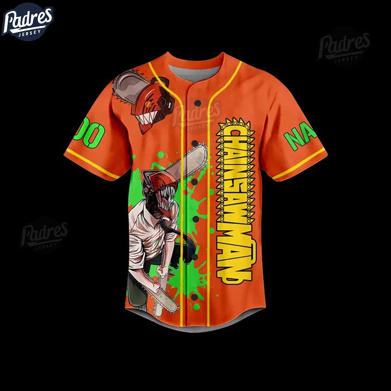 Custom Anime Chainsaw Man Baseball Jersey - Padres Jersey Oasis: Elevate Your Baseball Style Game