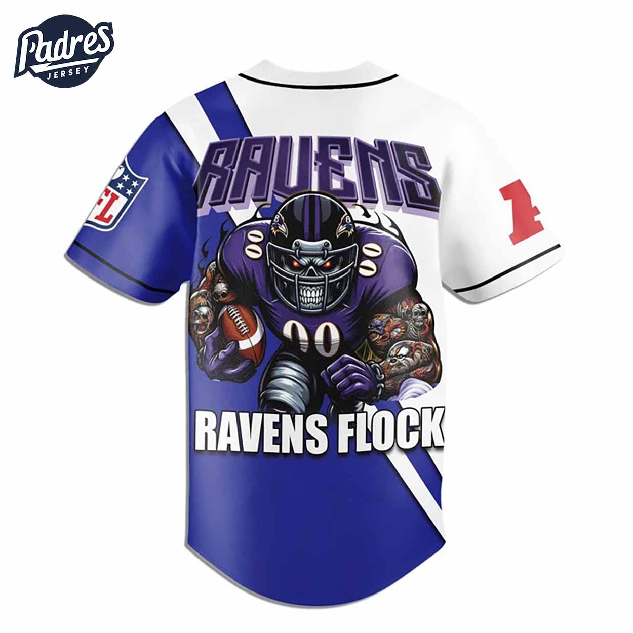 Custom Baltimore Ravens Football Mascot Baseball Jersey - Padres Jersey Oasis: Elevate Your Baseball Style Game