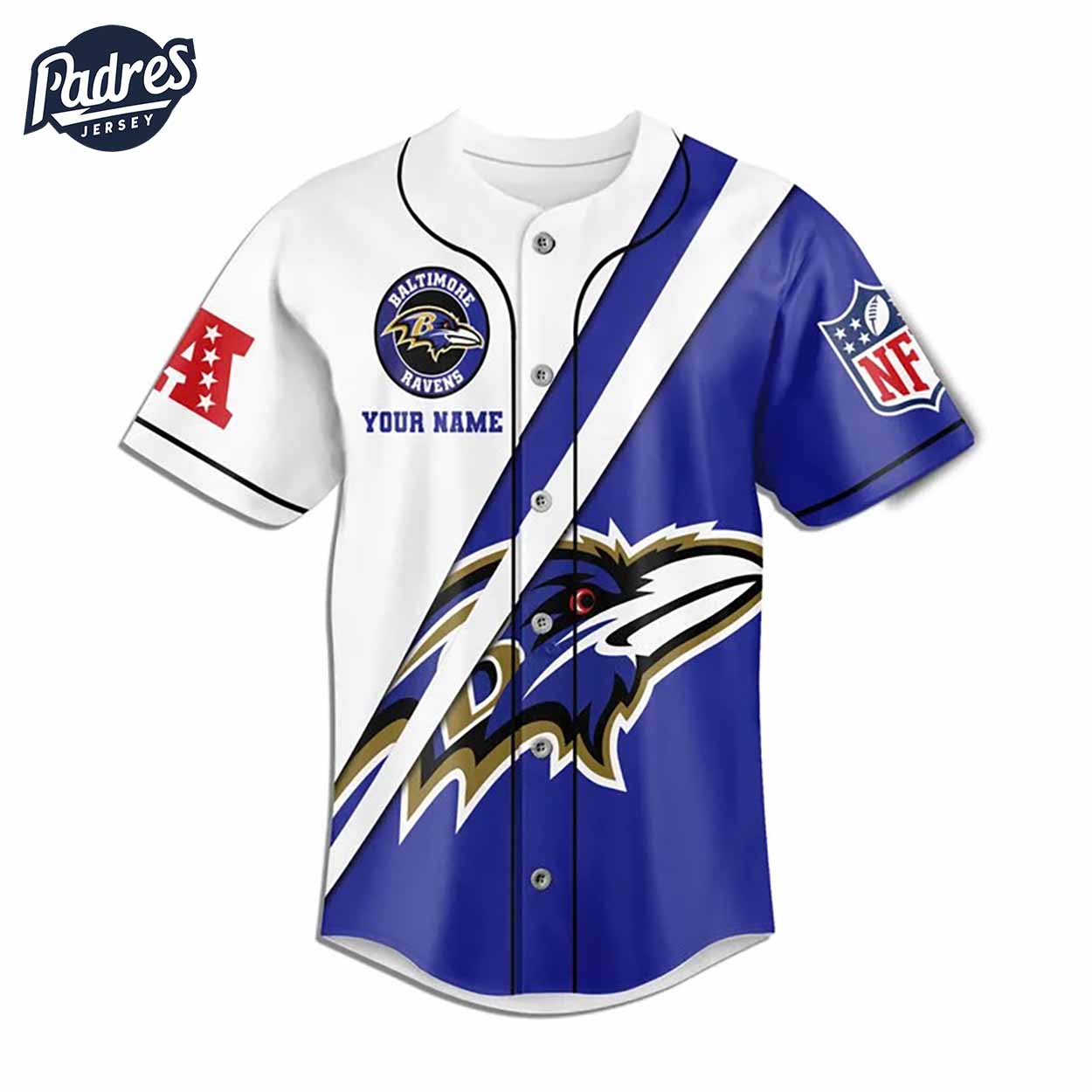 Custom Baltimore Ravens Football Mascot Baseball Jersey - Padres Jersey Oasis: Elevate Your Baseball Style Game