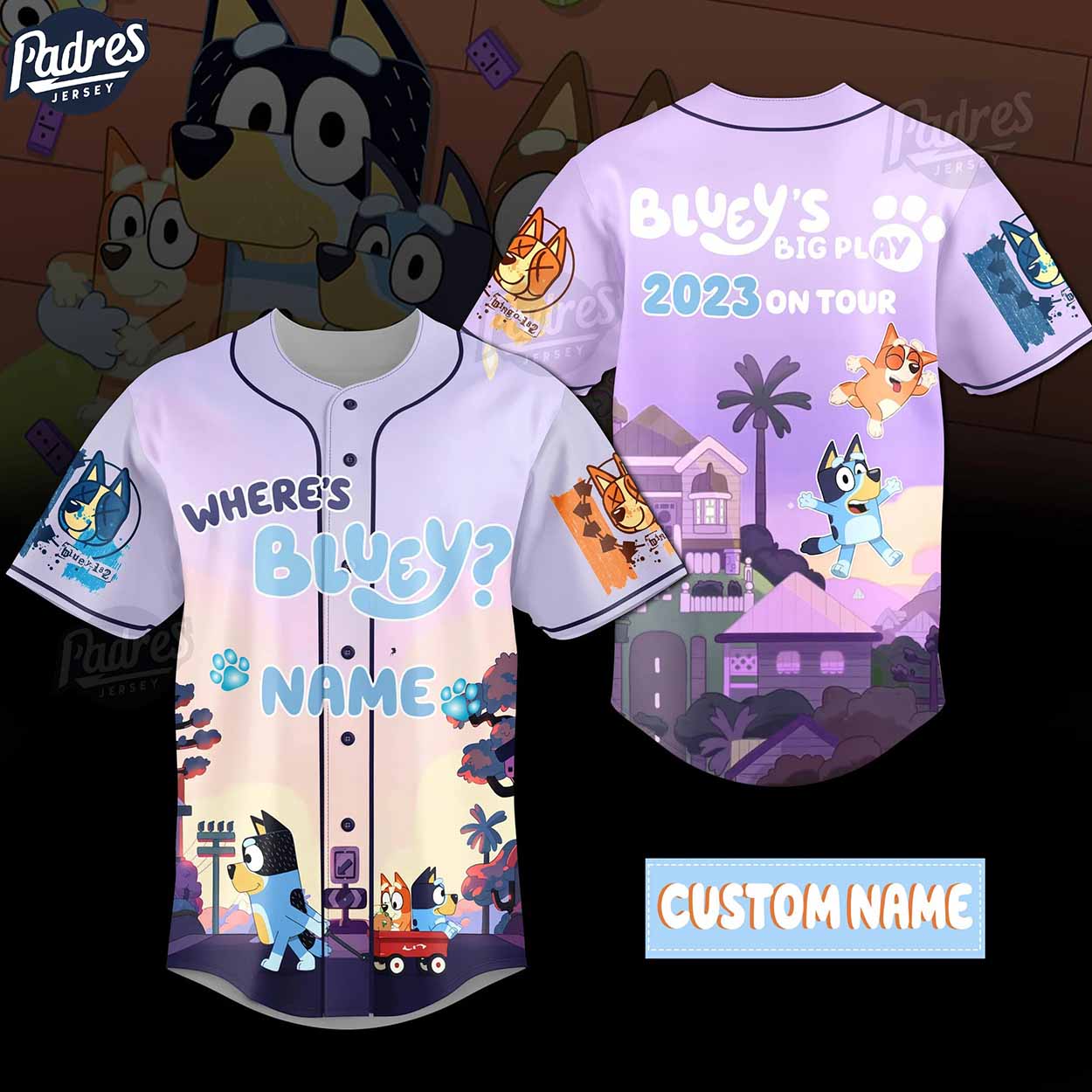 Custom Bluey 2023 Baseball Jersey - Padres Jersey Oasis: Elevate Your Baseball Style Game