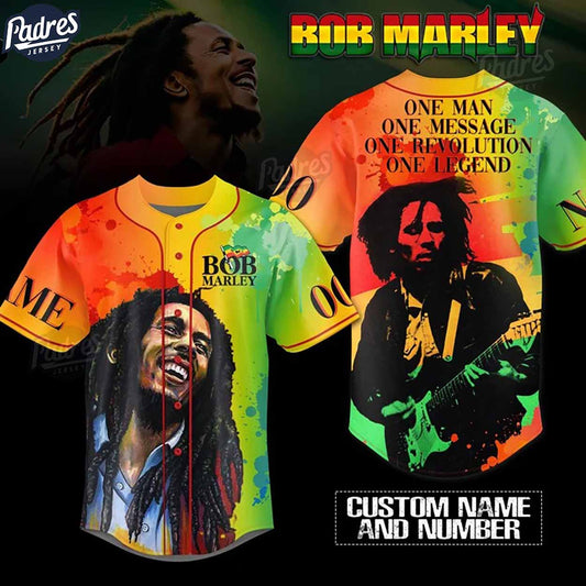 Custom Bob Marley One Legend Baseball Jersey - Padres Jersey Oasis: Elevate Your Baseball Style Game
