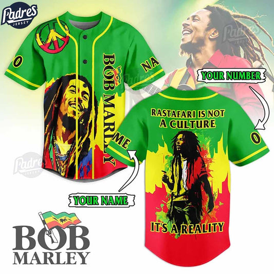 Custom Bob Marley Rastafari Is Not A Culture It's A Reality Baseball Jersey - Padres Jersey Oasis: Elevate Your Baseball Style Game