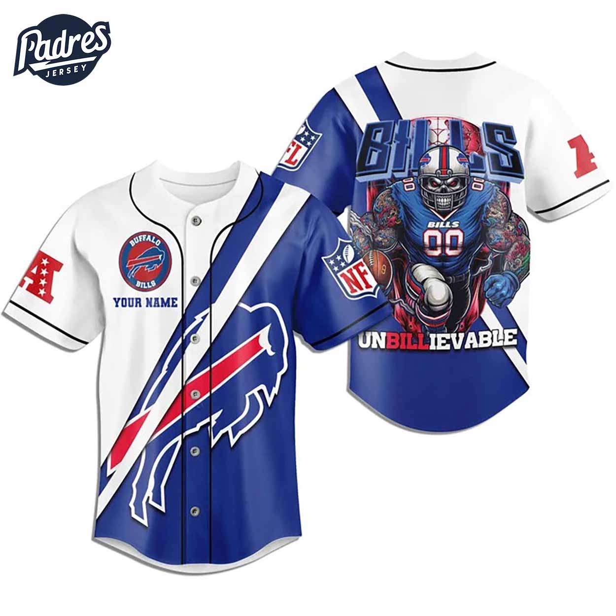 Custom Buffalo Bills Football Mascot Baseball Jersey - Padres Jersey Oasis: Elevate Your Baseball Style Game