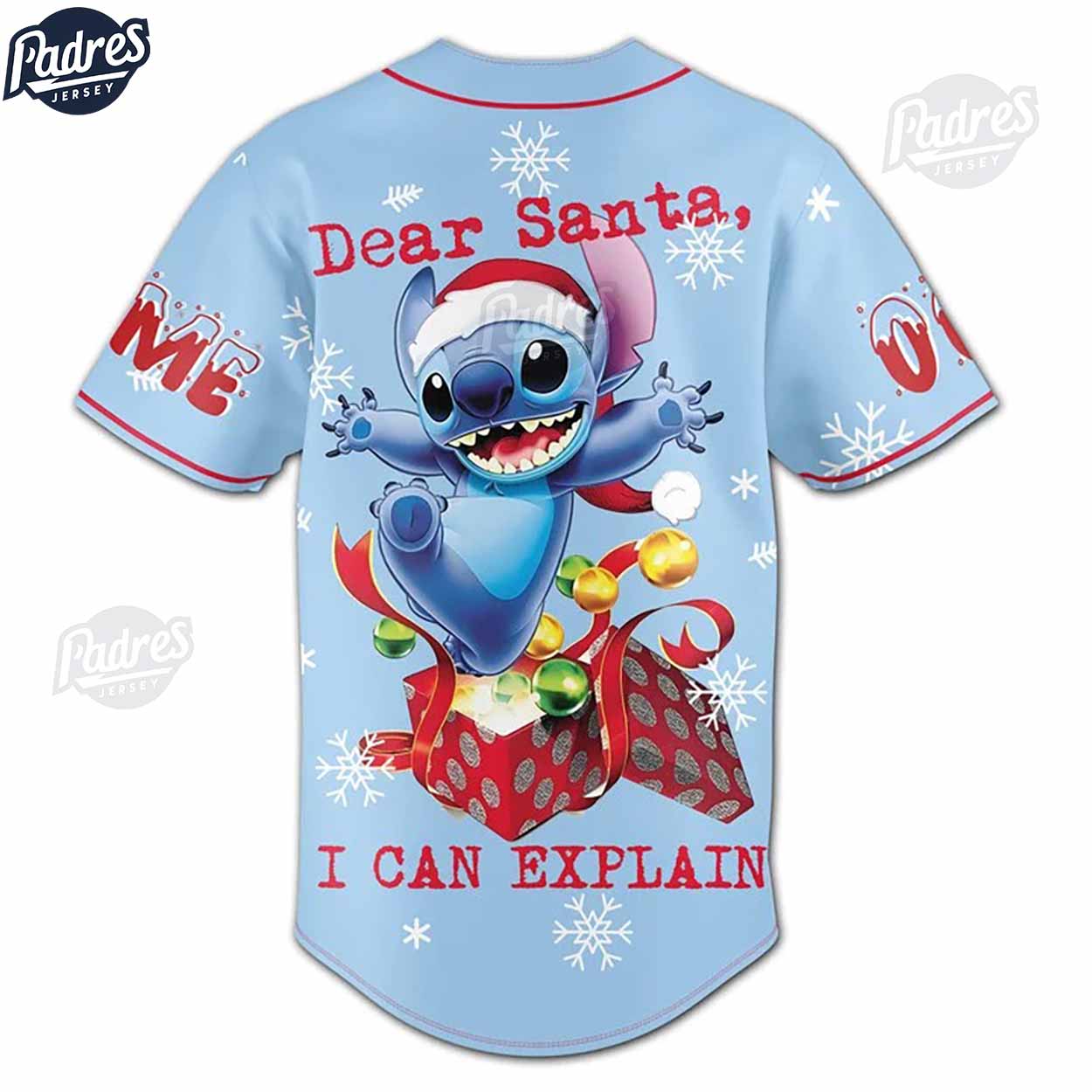 Custom Dear Santa Stitch Christmas Baseball Jersey - Padres Jersey Oasis: Elevate Your Baseball Style Game