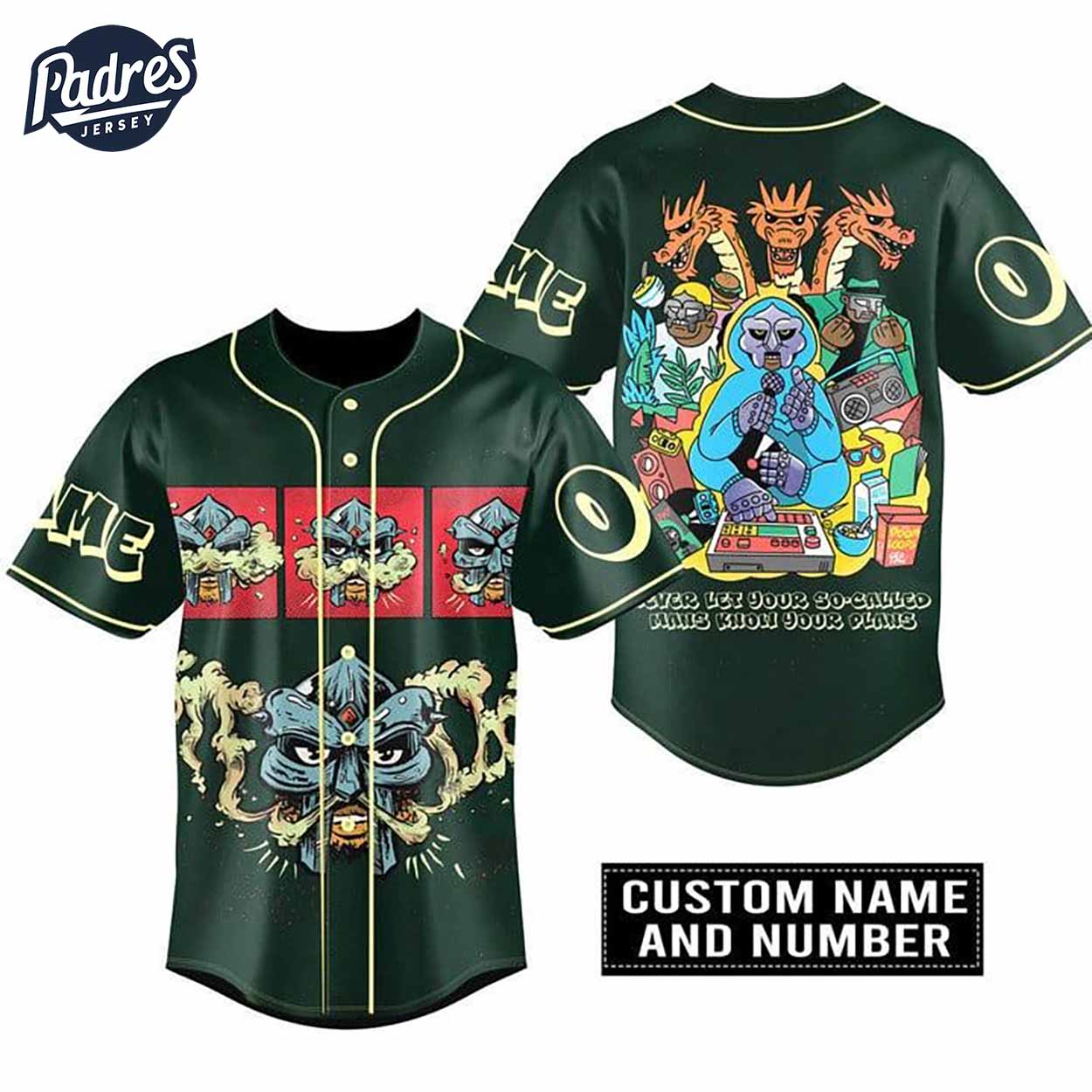 Custom MF Doom Baseball Jersey Trending Music - Padres Jersey Oasis: Elevate Your Baseball Style Game