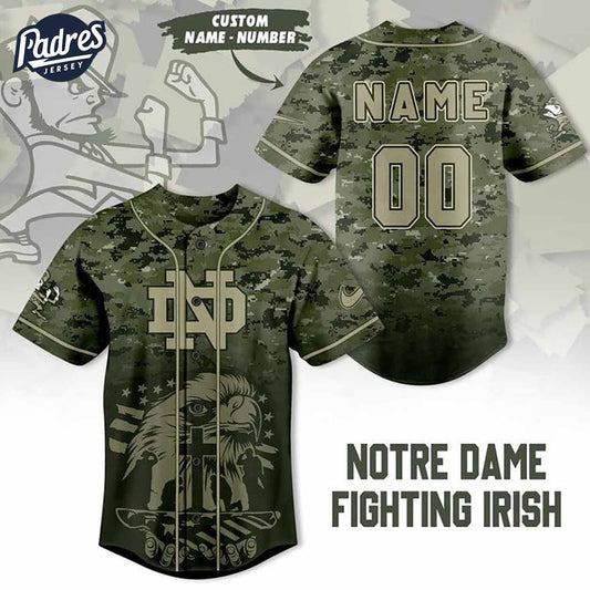 Custom NCAA Notre Dame Fighting Irish Eagle Camo Baseball Jersey - Padres Jersey Oasis: Elevate Your Baseball Style Game