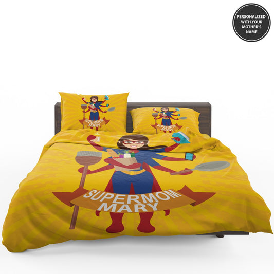 Custom Print Super Mom Personalized Bedding Set