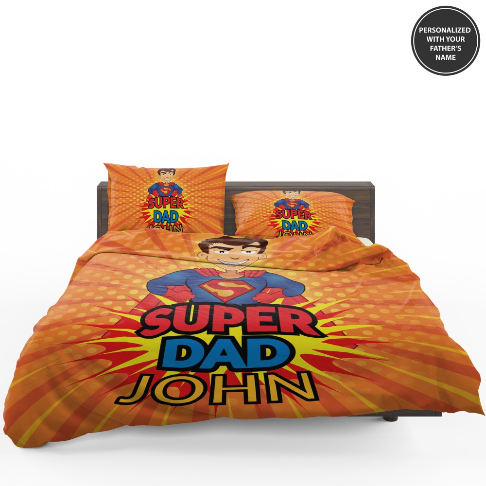Custom Super Dad Personalized Bedding Set