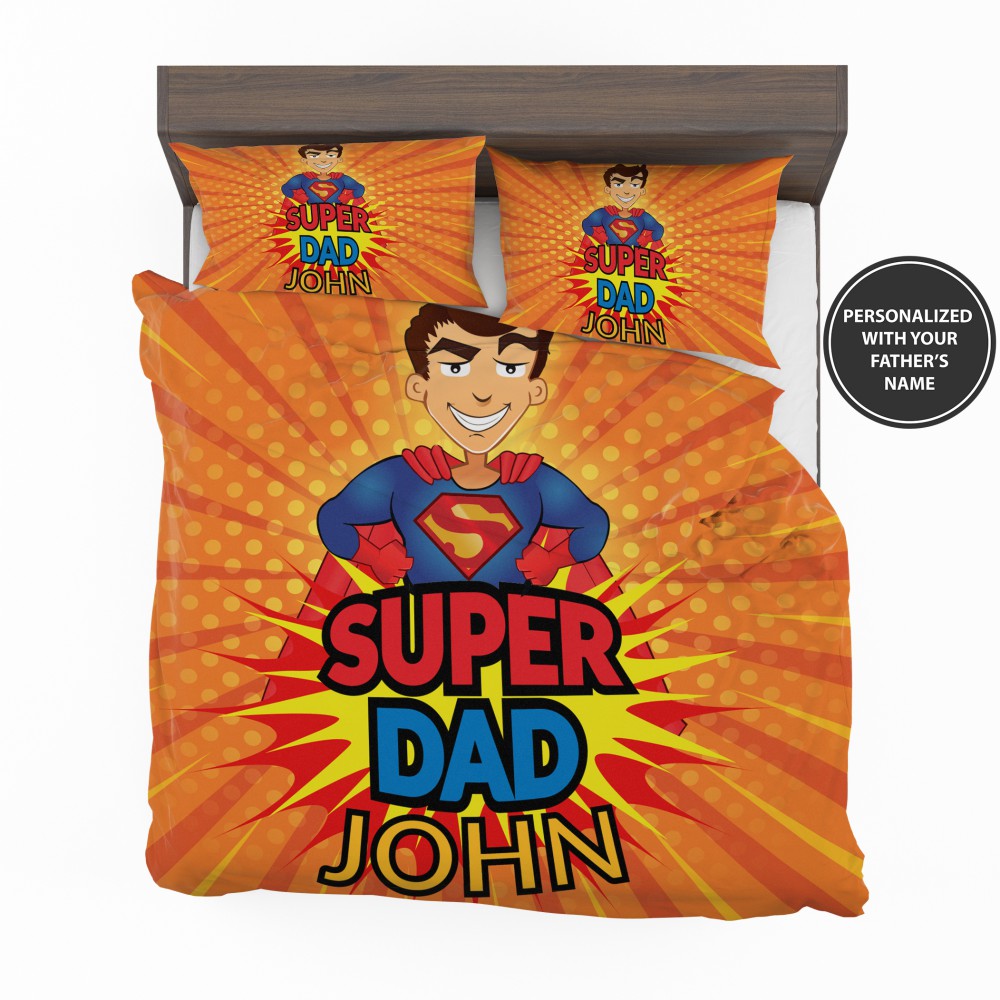 Custom Super Dad Personalized Bedding Set