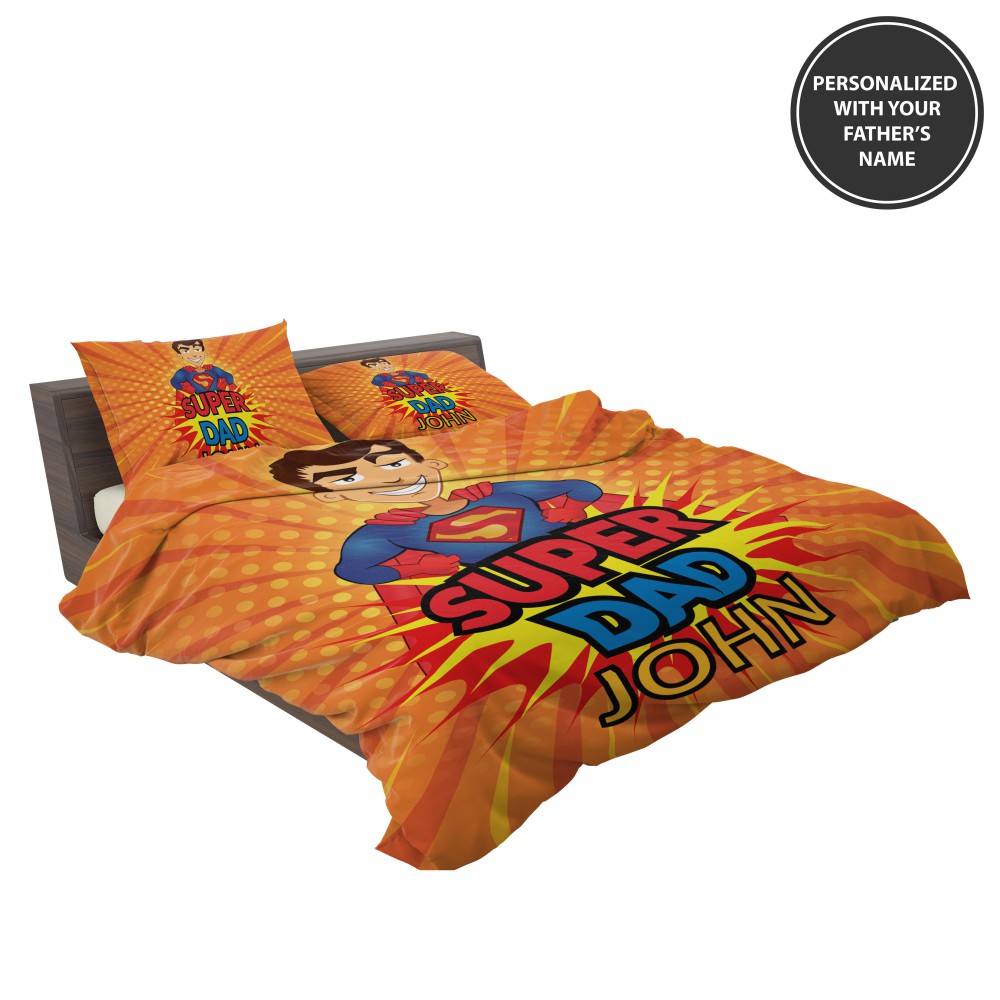 Custom Super Dad Personalized Bedding Set
