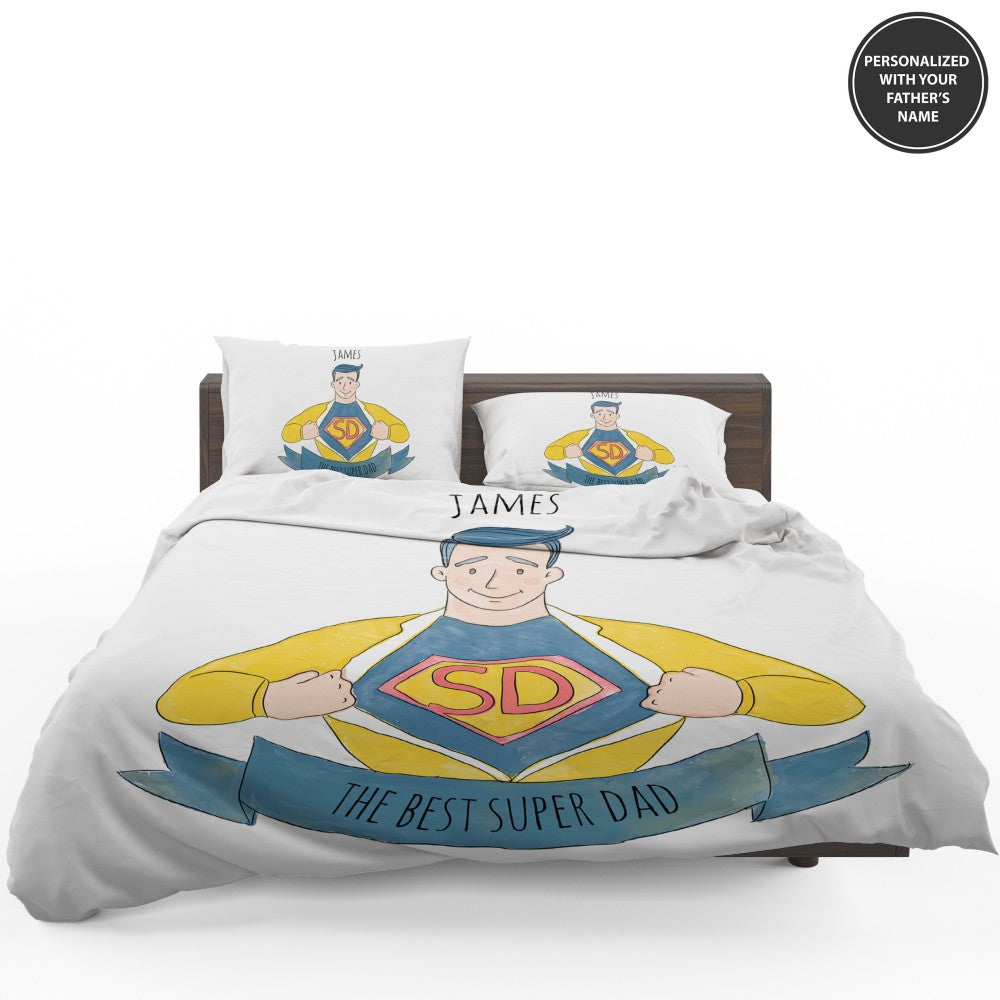 Custom The Best Super Dad Personalized Bedding Set