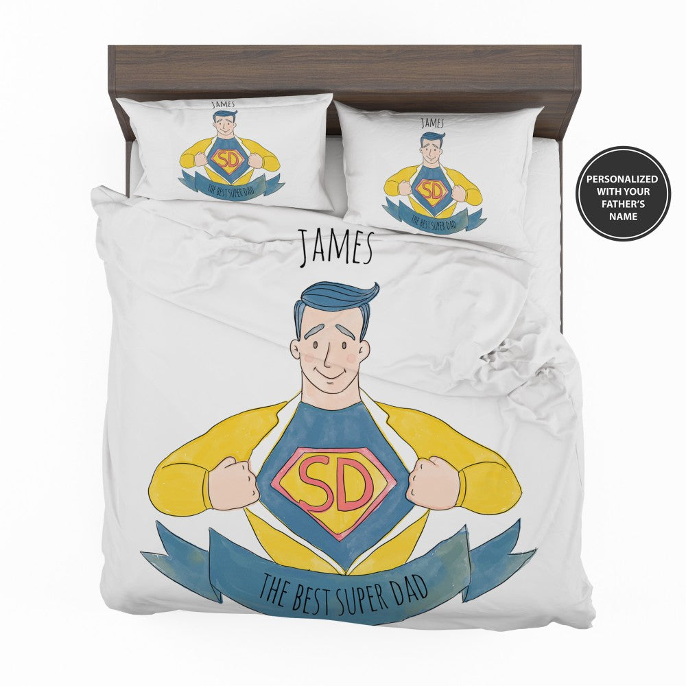 Custom The Best Super Dad Personalized Bedding Set