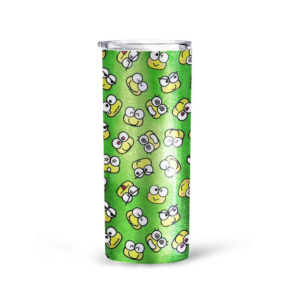 Cute Emotional Face Of Frog Tall Glitter Tumbler