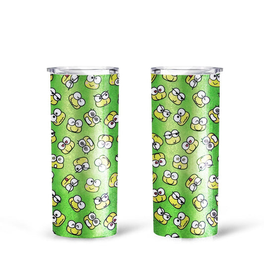 Cute Emotional Face Of Frog Tall Glitter Tumbler