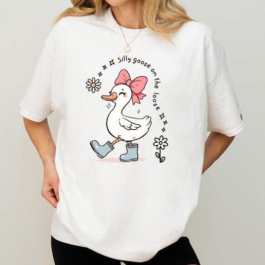 Cute Silly Goose On The Loose Shirt, Funny Farm Animal Shirt, Cute Gift for Girl - Birthday Girl Tee, Silly Goose Sweatshirt