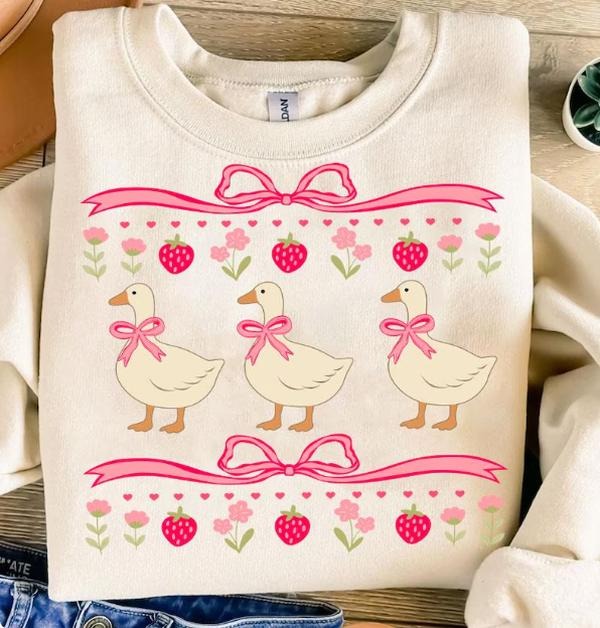 Cute Strawberry Goose Shirt, Summer Goose, Mama Goose, Mothers Day