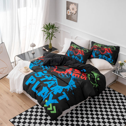 3D Black Game Pad Quilt Cover Set Bedding Set Duvet Cover Pillowcases 523