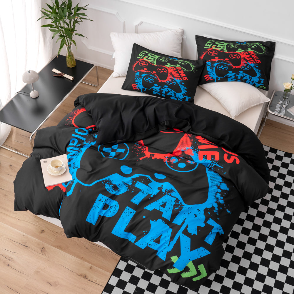 3D Black Game Pad Quilt Cover Set Bedding Set Duvet Cover Pillowcases 523