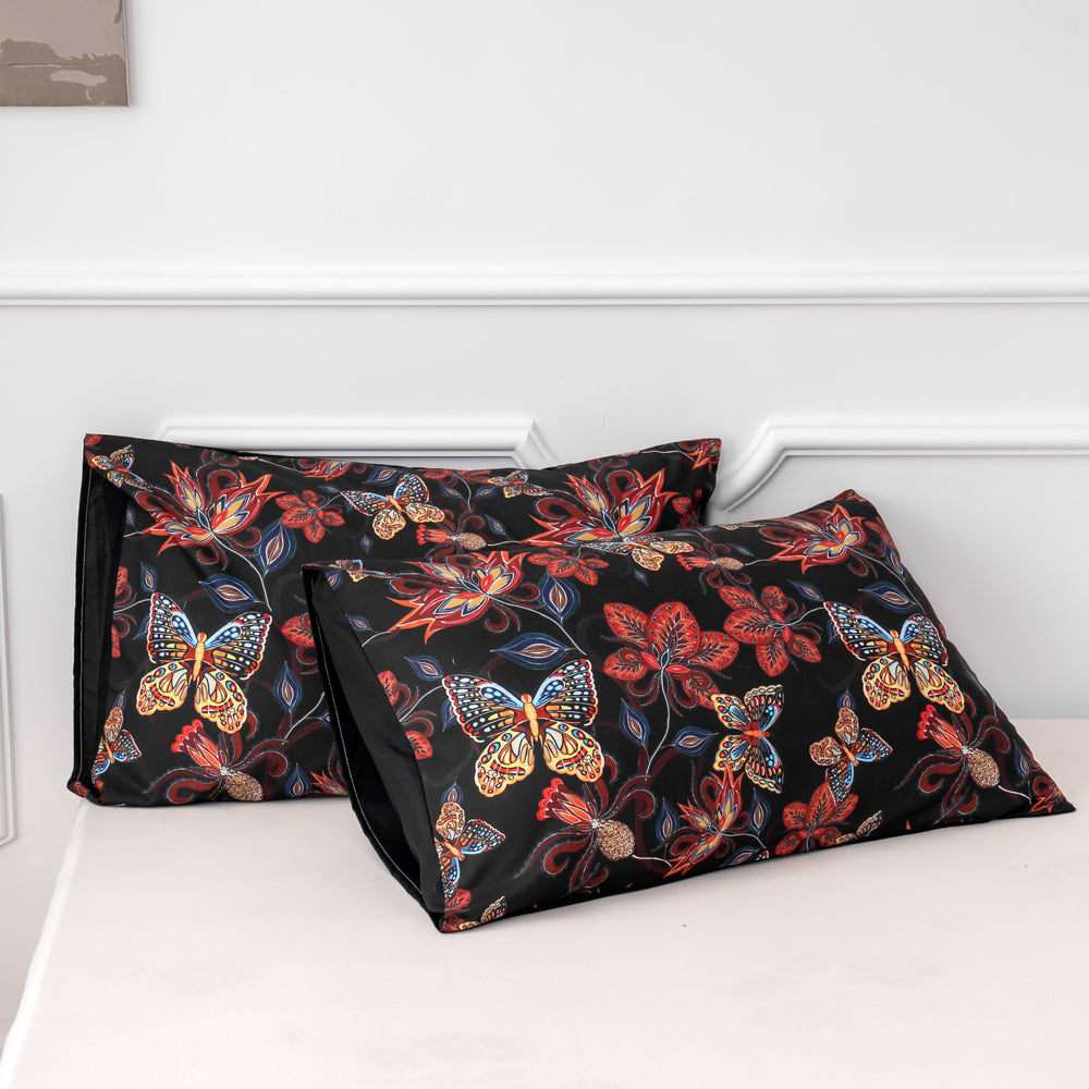 3D Butterfly Floral Red Retro Quilt Cover Set Bedding Set Duvet Cover Pillowcases 533