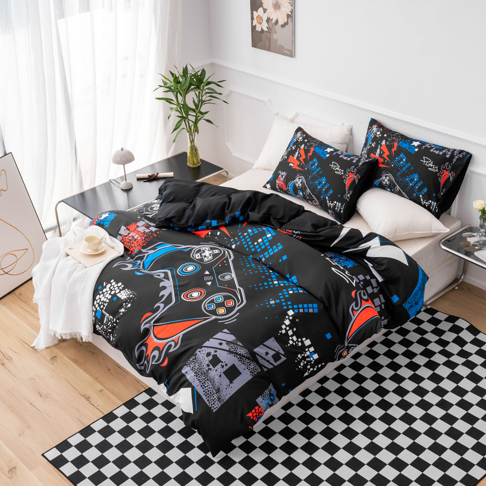 3D Black Game Pad Quilt Cover Set Bedding Set Duvet Cover Pillowcases 519