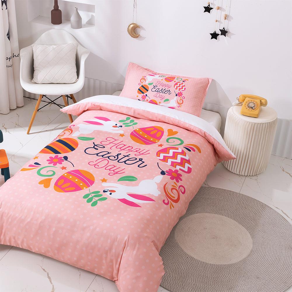 3D Cartoon Pink Rabbit Carrot Quilt Cover Set Bedding Set Duvet Cover Pillowcases 96