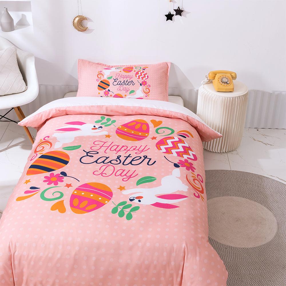 3D Cartoon Pink Rabbit Carrot Quilt Cover Set Bedding Set Duvet Cover Pillowcases 96