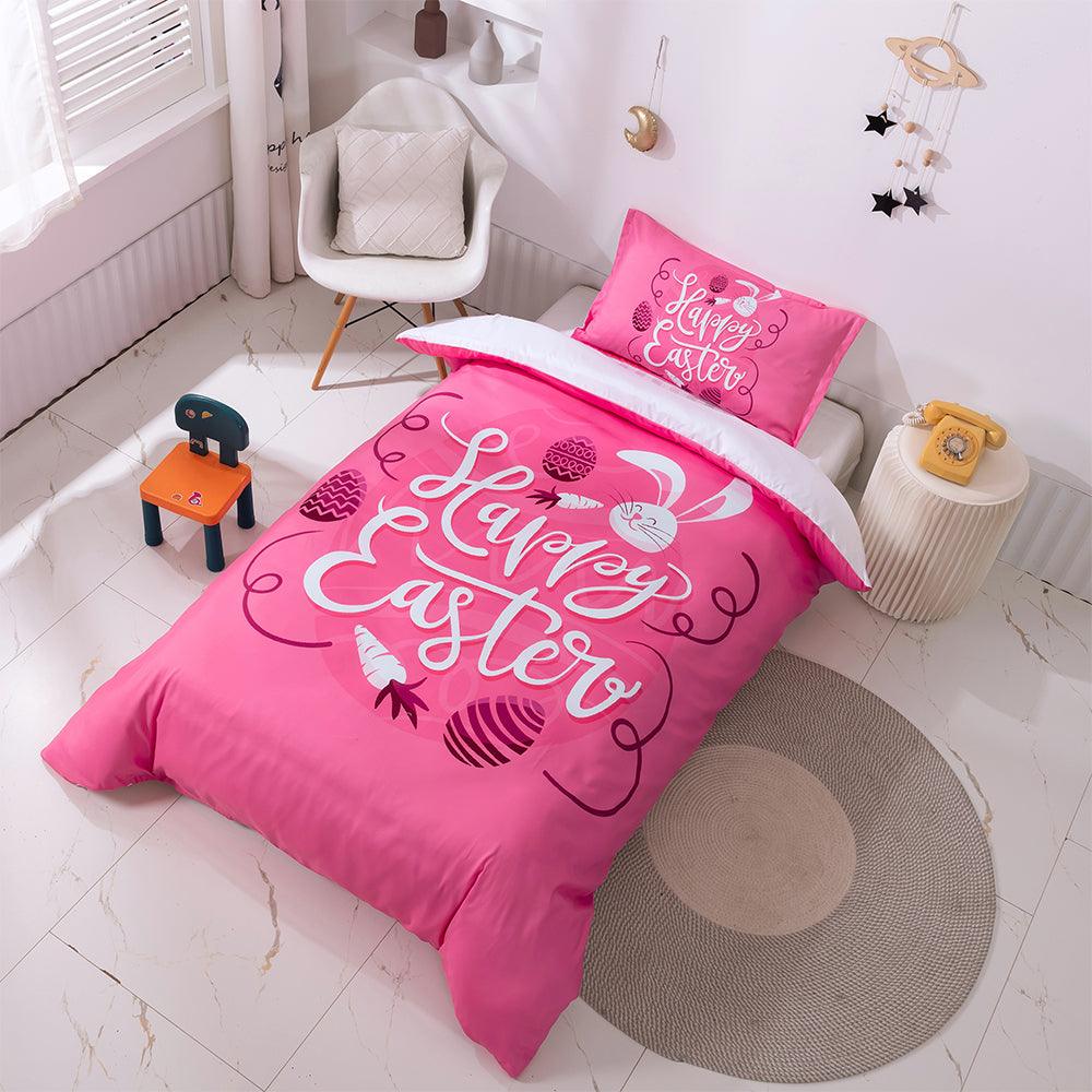 3D Cartoon Pink Rabbit Carrot Quilt Cover Set Bedding Set Duvet Cover Pillowcases 97