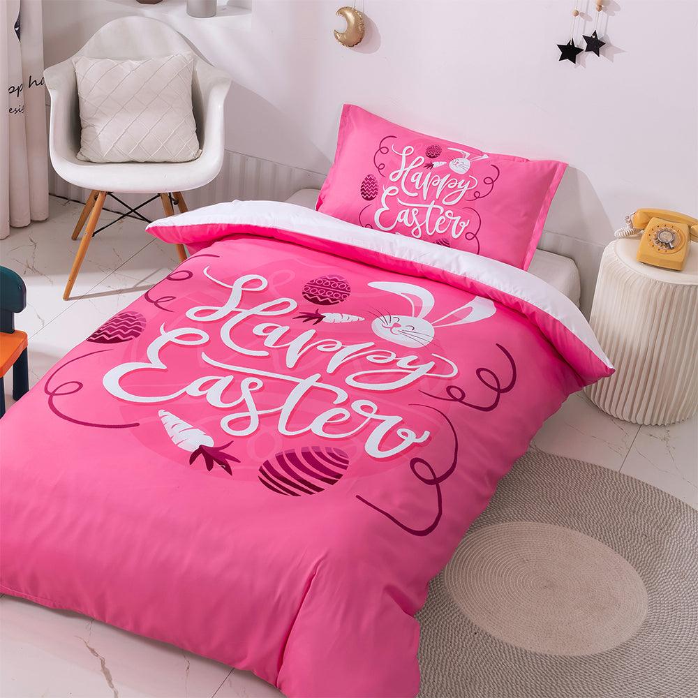 3D Cartoon Pink Rabbit Carrot Quilt Cover Set Bedding Set Duvet Cover Pillowcases 97