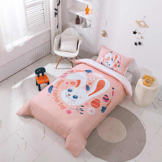 3D Cartoon Pink Rabbit Carrot Quilt Cover Set Bedding Set Duvet Cover Pillowcases 98