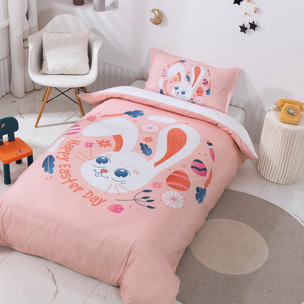 3D Cartoon Pink Rabbit Carrot Quilt Cover Set Bedding Set Duvet Cover Pillowcases 98