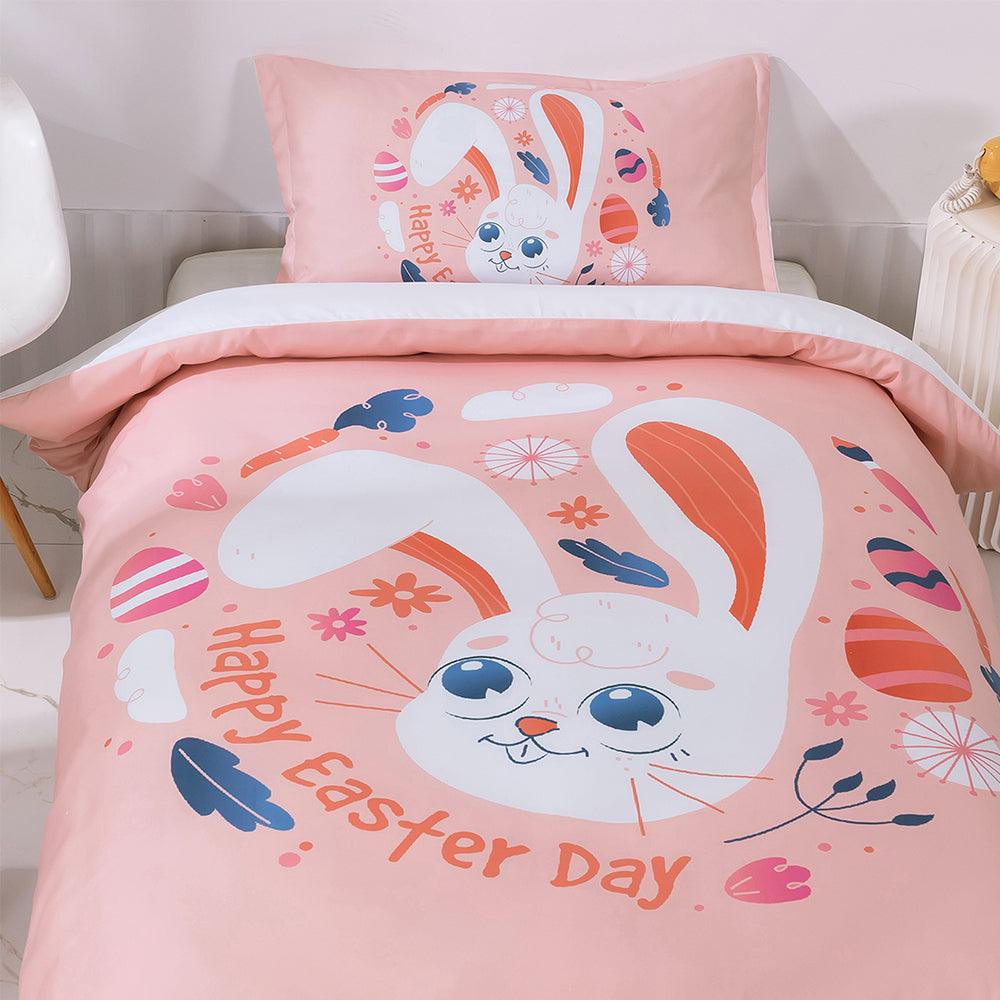 3D Cartoon Pink Rabbit Carrot Quilt Cover Set Bedding Set Duvet Cover Pillowcases 98