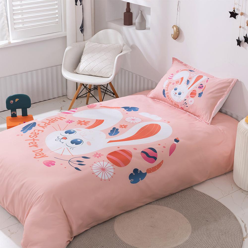 3D Cartoon Pink Rabbit Carrot Quilt Cover Set Bedding Set Duvet Cover Pillowcases 98