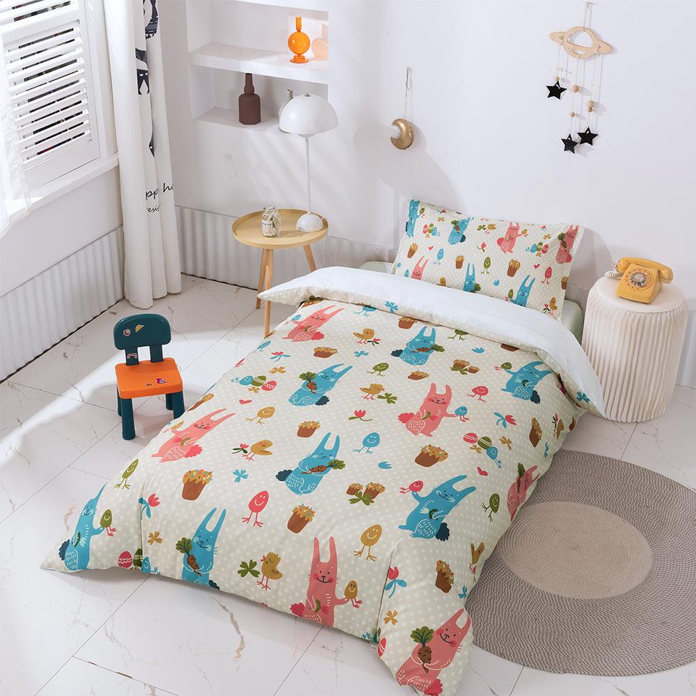 3D Cartoon Animal Rabbit Quilt Cover Set Bedding Set Duvet Cover Pillowcases 100