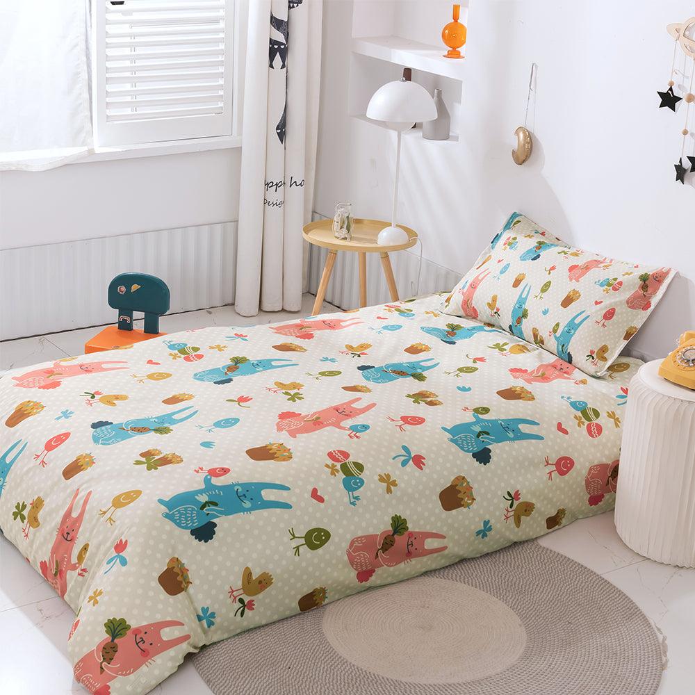 3D Cartoon Animal Rabbit Quilt Cover Set Bedding Set Duvet Cover Pillowcases 100