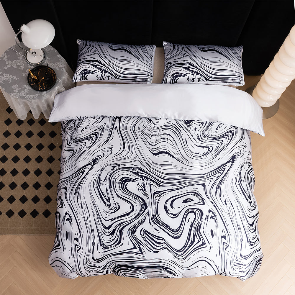 3D Black Marble Abstract Quilt Cover Set Bedding Set Duvet Cover Pillowcases 702
