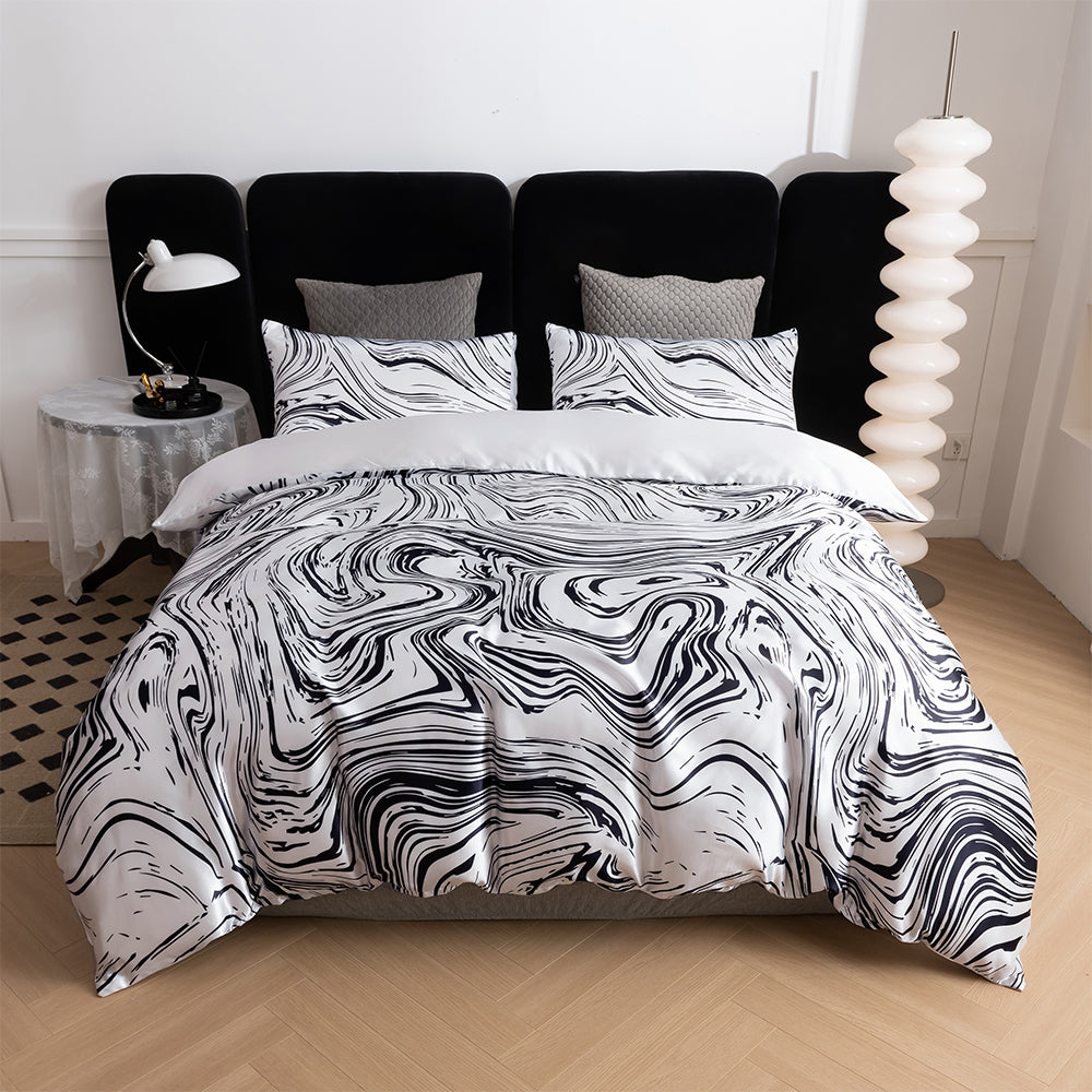 3D Black Marble Abstract Quilt Cover Set Bedding Set Duvet Cover Pillowcases 702