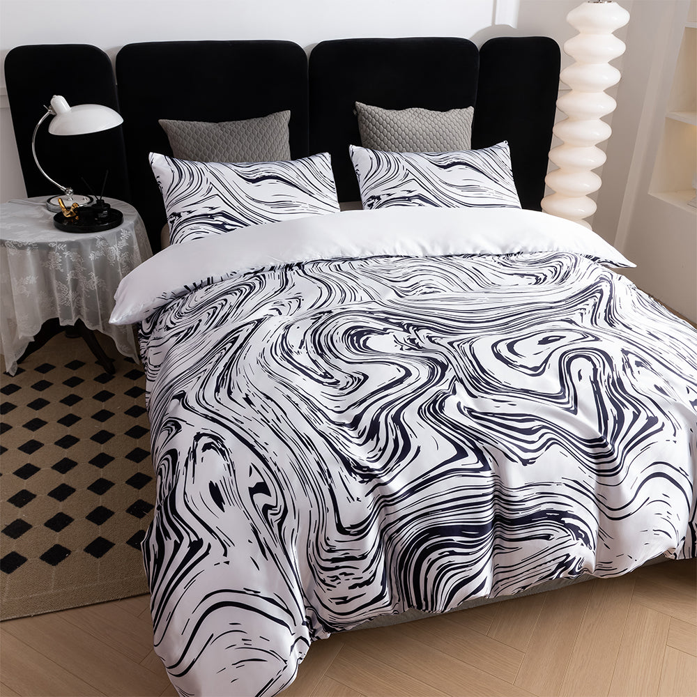 3D Black Marble Abstract Quilt Cover Set Bedding Set Duvet Cover Pillowcases 702