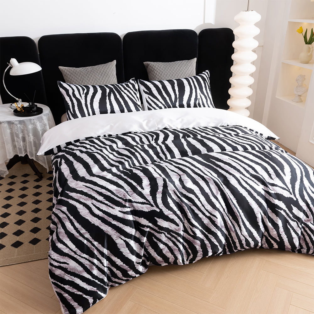 3D Black Stripe Quilt Cover Set Bedding Set Duvet Cover Pillowcases 703